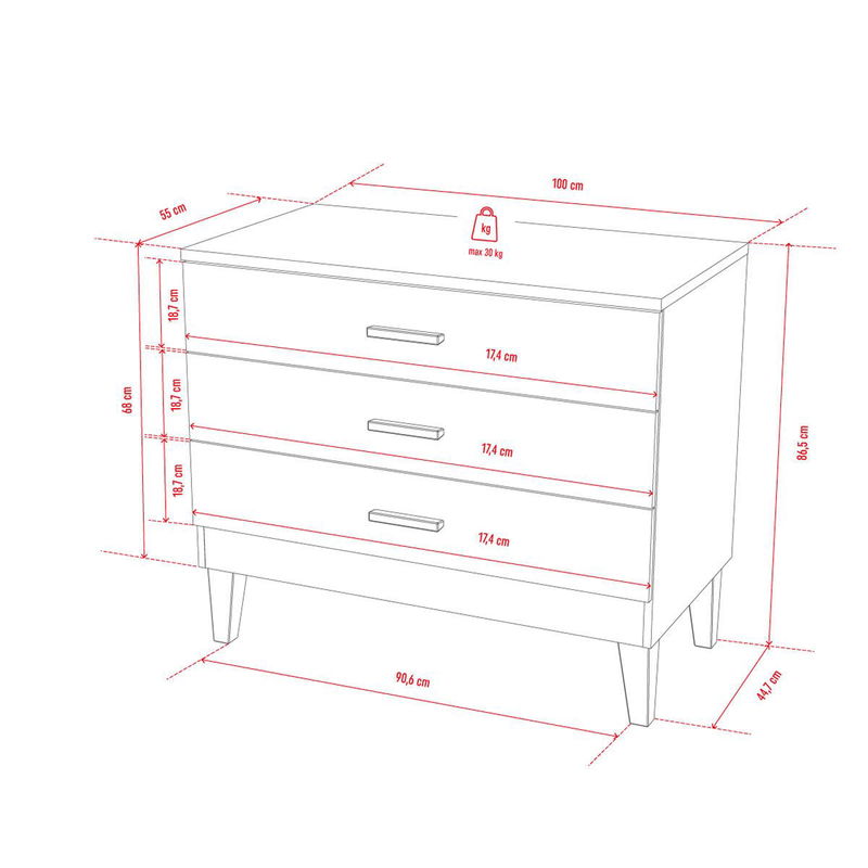 babyonlineshop VOX Lounge Kommode grau/eiche Muttertagsangebot