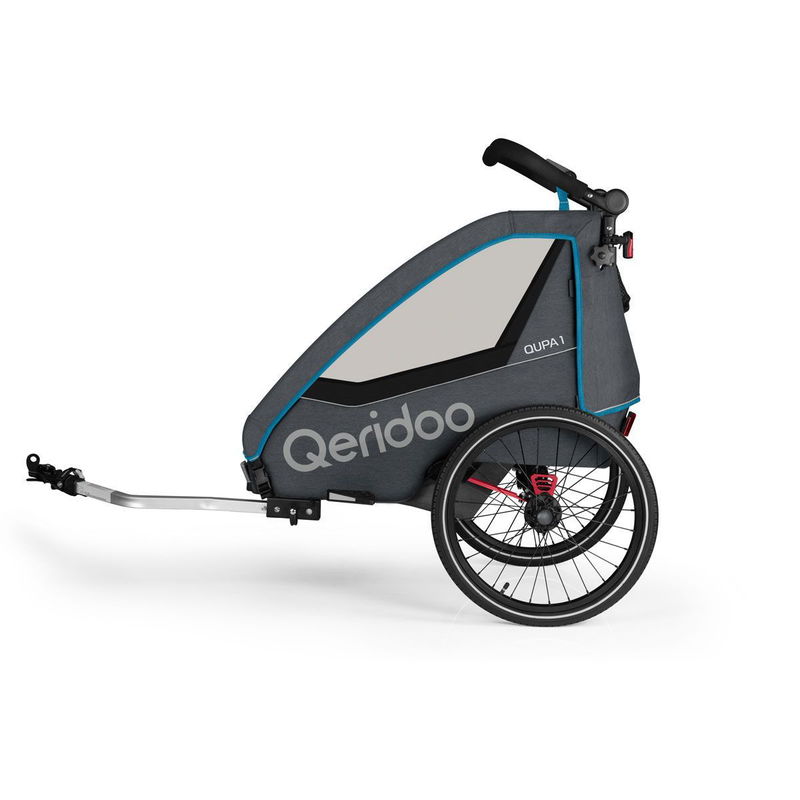 babyonlineshop Qeridoo Qupa1 Blue Fahrradanhänger 360-Grad-Buggyrad und Deichsel Sonderangebot der Fabrik