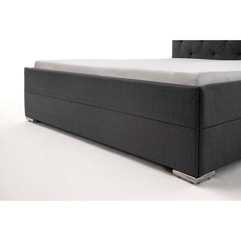 babyonlineshop Meise Möbel Chicago Polsterbett anthrazit 180 x 200 cm mit Chromfüßen Exklusive Angebote