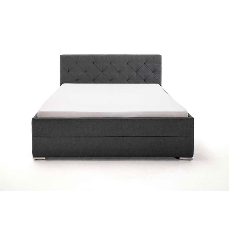 babyonlineshop Meise Möbel Chicago Polsterbett anthrazit 180 x 200 cm mit Chromfüßen Exklusive Angebote