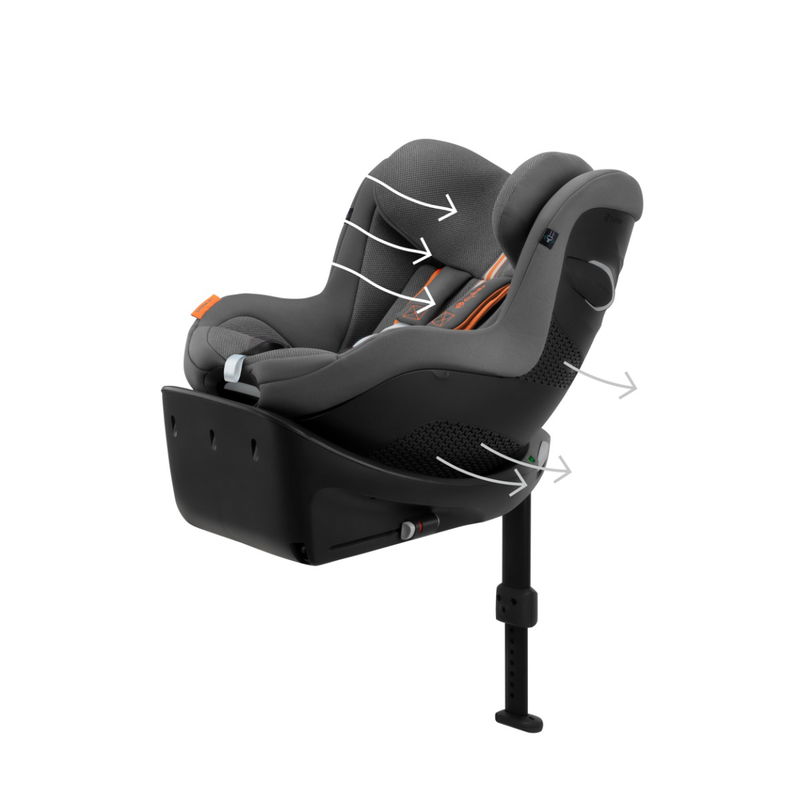 babyonlineshop CYBEX Sirona Gi i-Size Plus Lava Grey ab Geburt bis 105 cm (ca. 4 Jahre) Fabrikpreis