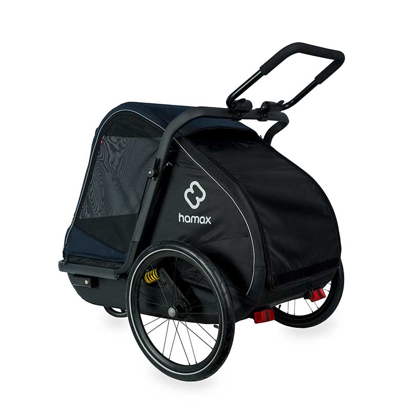 babyonlineshop Hamax Pluto L Hundeanhänger Fahrradanhänger Blau/Schwarz Schlussverkauf