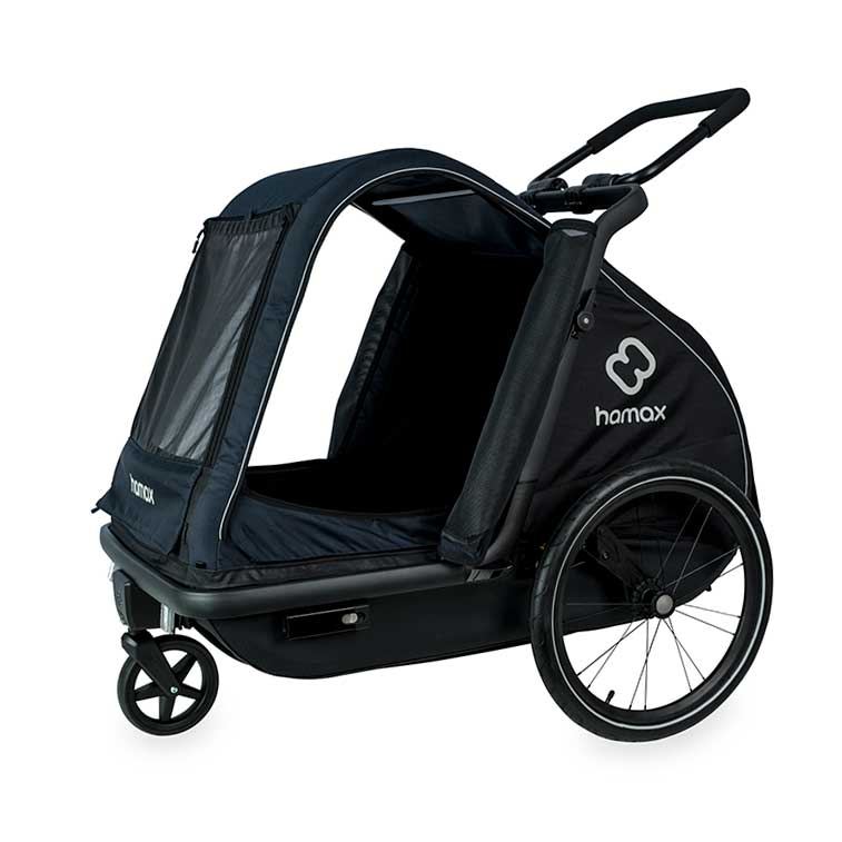 babyonlineshop Hamax Pluto L Hundeanhänger Fahrradanhänger Blau/Schwarz Schlussverkauf