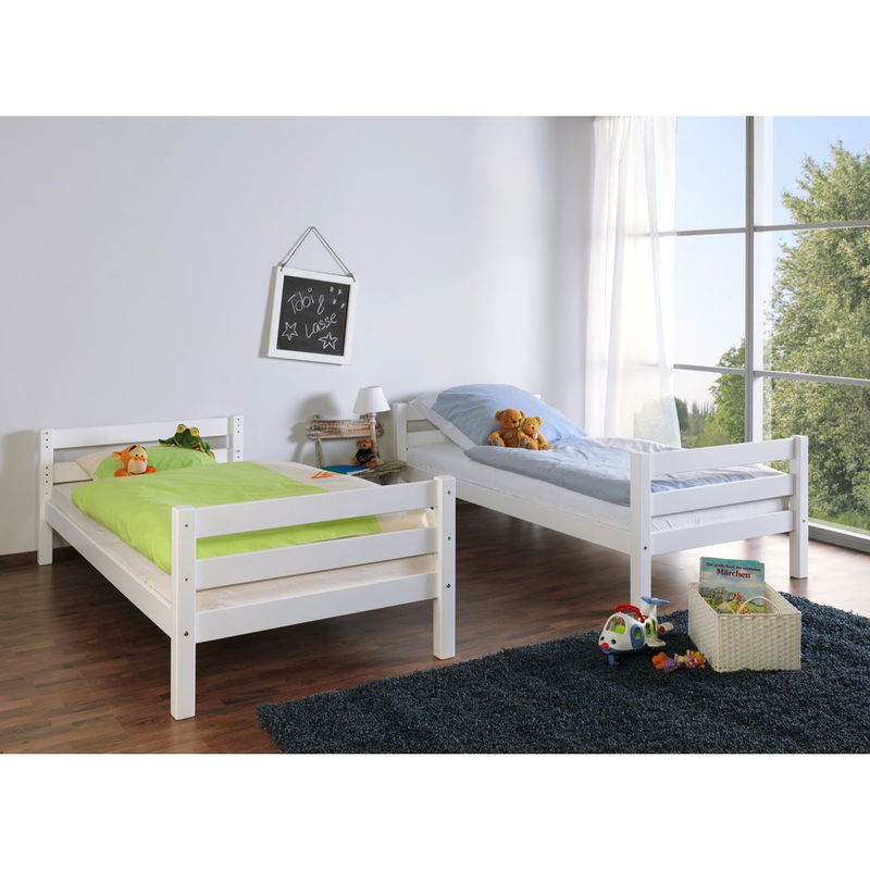 babyonlineshop Relita BENI L Etagenbett Buche massiv weiß inklusive Regal - zu 2 Einzelbetten umbaubar Weihnachtsangebot